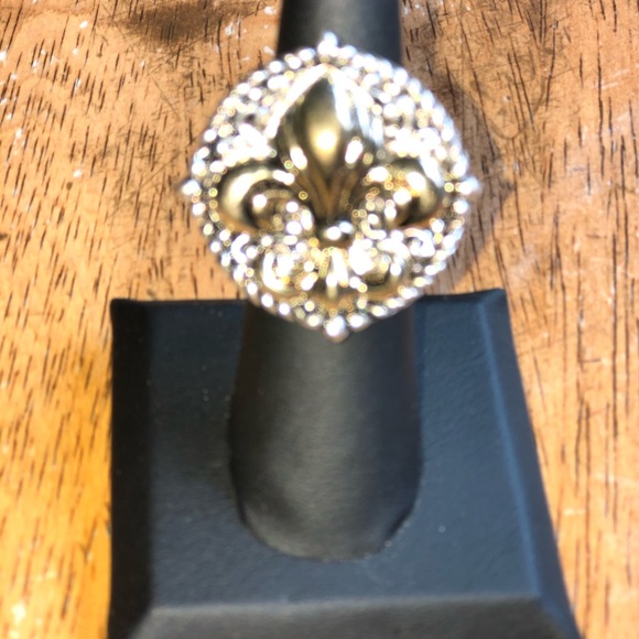 Silver Plaque with Gold Fleur de Lis center Ring - Picture 7 of 10